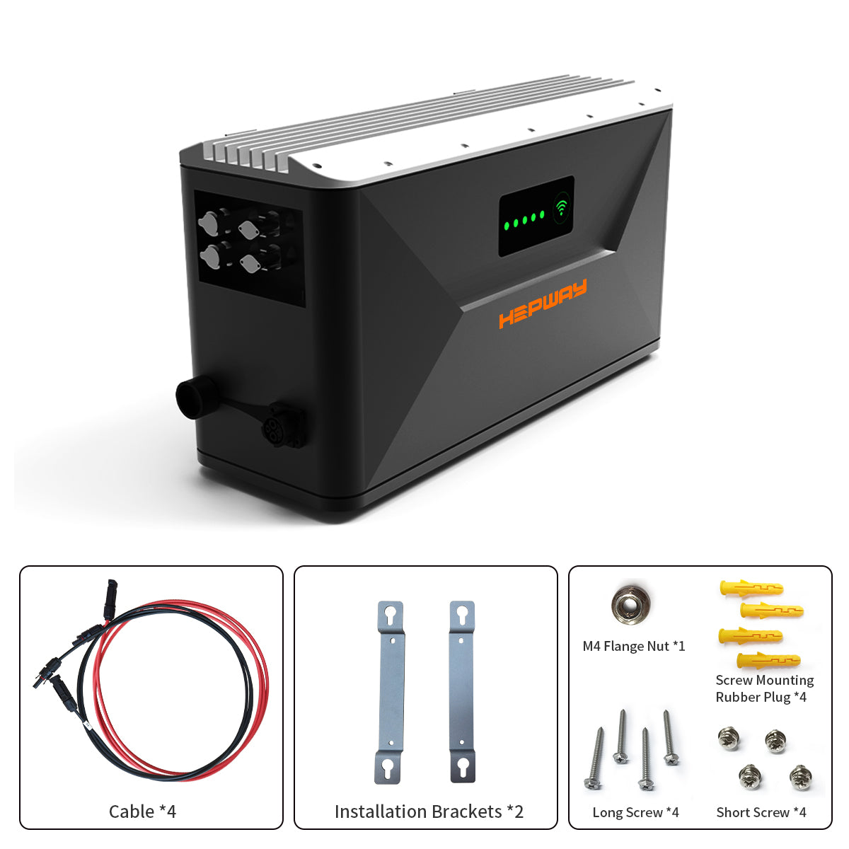 HEPWAY SF100D-E 1600W Balkon-Solarspeicherbatterie (Unterstützung für Erweiterung)