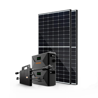 HEPWAY Balkon-Solarspeichersystem = Solarpanel 800 W + Energiespeicherbatterie (SF100-E + SF100X) + Mikro-Wechselrichter 800 W