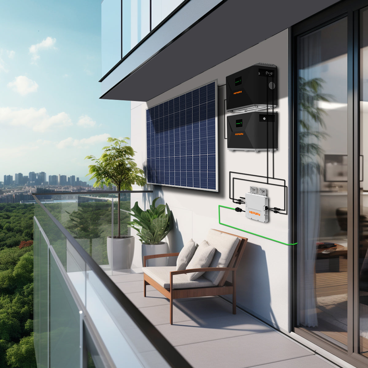 HEPWAY SF100 800W Balkon-Solarspeicherbatterie 