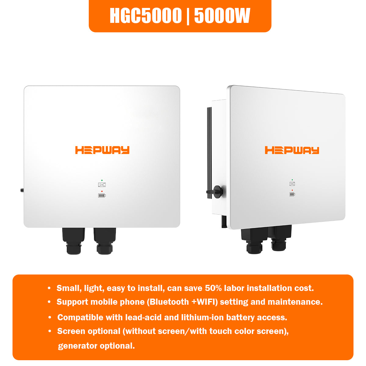 Onduleur hybride HEPWAY HGC5000 5000W